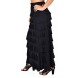 Women Waterfall 8 Tiered Boho Layered Maxi Skirt