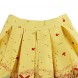 Women's Pleated Vintage Skirt Floral Print A-line Skirts with Pockets