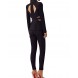 Women's Cut Out 2 Pieces Slim Fit Blazer Jacket Pants Suit Set